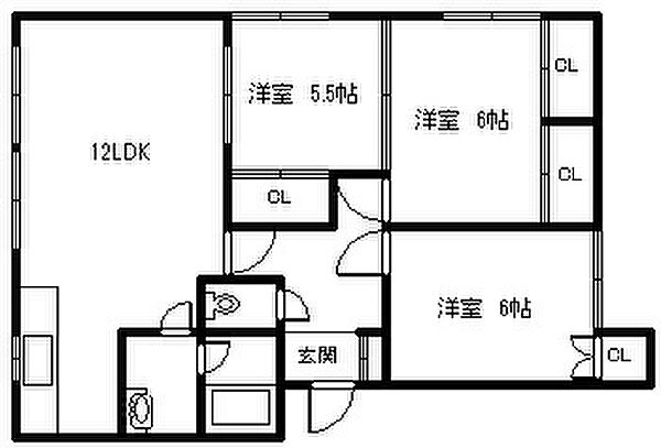 プラザフジサワ 202｜北海道旭川市東光一条3丁目(賃貸アパート3LDK・2階・68.04㎡)の写真 その2