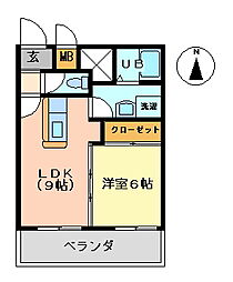 K's1999 1LDKの間取図画像