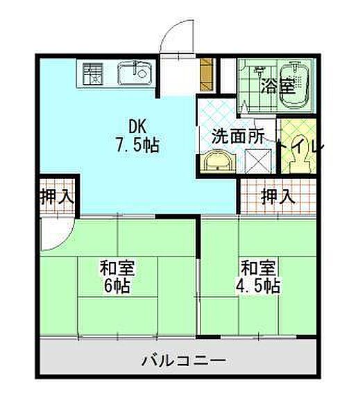 ハイエストコーポ ｜広島県福山市南蔵王町2丁目(賃貸マンション2DK・5階・39.69㎡)の写真 その2