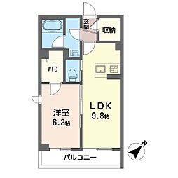 ビクトワール 1LDKの間取図画像