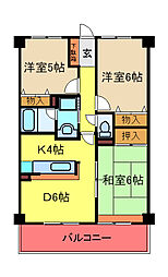 ランドマーク21 3DKの間取図画像