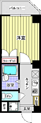 オプティマルレジデンス 1Kの間取図画像