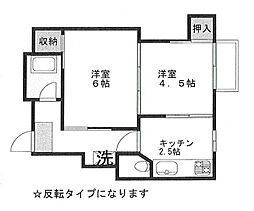 西五反田コーポ 2Kの間取図画像