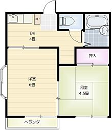 NKハイツ 2階2Kの間取り