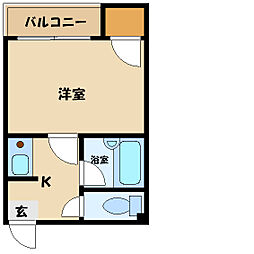 アーバン都島 1Kの間取図画像