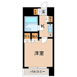 ラ・レジダンス・ド仙台 ワンルームの間取図画像