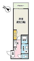 東武東上線 新河岸駅 徒歩15分の賃貸アパート 1階1Kの間取り