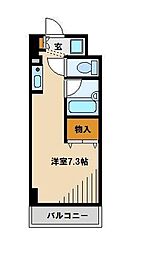 伊勢原八番館 7階ワンルームの間取り