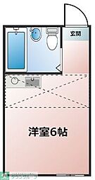 ウィンド上福岡 2階1Kの間取り