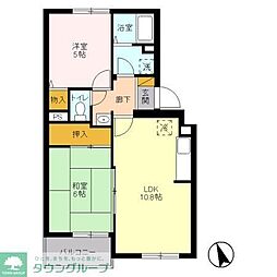 メゾンドベール 3階2LDKの間取り