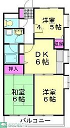 レジェンド 2階3DKの間取り