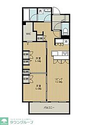 東武東上線 みずほ台駅 徒歩10分の賃貸マンション 3階2LDKの間取り