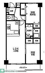 セジュール東所沢 1階2LDKの間取り