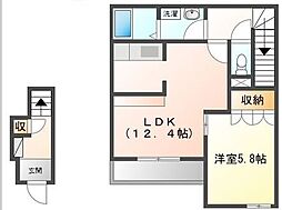 クリエイトII 2階1LDKの間取り