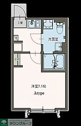 Agrande　Tsuruse（エイグラン鶴瀬） 1階1Kの間取り