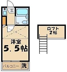 宝栄ハイツ根岸台 1階1DKの間取り