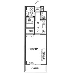 ハーモライト和光(ハーモライトワコウ) 3階1Kの間取り