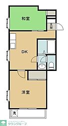 クレイルヴィラI 2階2DKの間取り