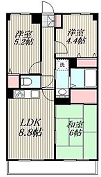 都営三田線 西高島平駅 徒歩10分の賃貸マンション 4階3LDKの間取り