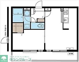 リブリ・膝折 3階1LDKの間取り