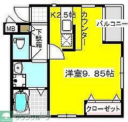 光徳 1Kの間取図画像
