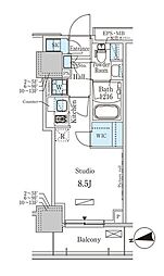パークアクシス赤塚 ワンルームの間取図画像
