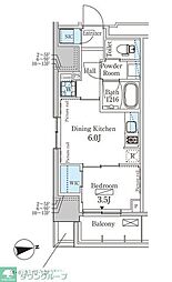 パークアクシス赤塚 1DKの間取図画像