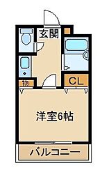 ベルファース朝霞台 1Kの間取図画像