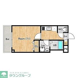 川越市岸町1丁目アパート 1Kの間取図画像