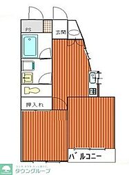 泉水ガーデン 2DKの間取図画像