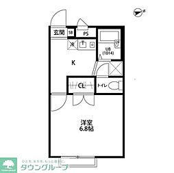 プレジール和光 1Kの間取図画像