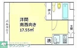 泉水ガーデン ワンルームの間取図画像