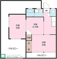 81サンロイヤルパレス 3Kの間取図画像