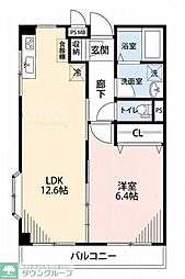 フラワーハイツフジミノ 1LDKの間取図画像