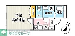 川越市稲荷町アパート 1Kの間取図画像