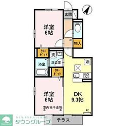 ラークヒルズ 2DKの間取図画像