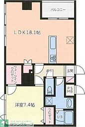 MDビル 1LDKの間取図画像