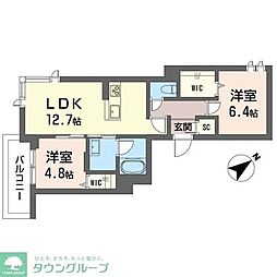 ゼフィール 2LDKの間取図画像
