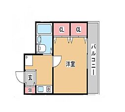 アインス東所沢 1Kの間取図画像