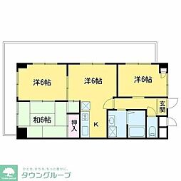 シティライフ赤塚 3DKの間取図画像