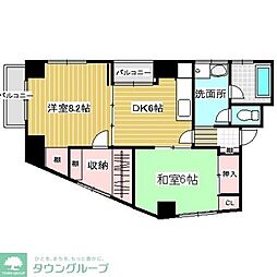 第2パールハイツ 2DKの間取図画像