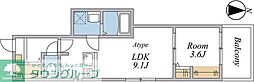 Rose Garden 1LDKの間取図画像