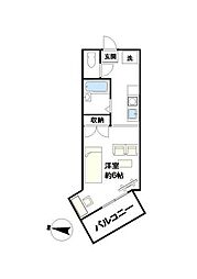 サウスヒル川越 1Kの間取図画像