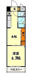 クリエール志木 1DKの間取図画像