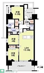 レ・ジェイド本川越コエドテラス 3LDKの間取図画像