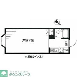 藤間コーポ1 1Kの間取図画像