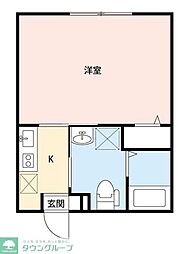ステーションスクウェア 1Kの間取図画像