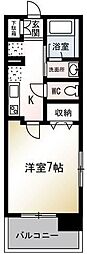 インテンション 1Kの間取図画像