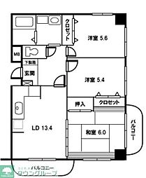 モーニングパーク朝霞 3LDKの間取図画像