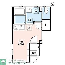 グランソフィア上福岡 ワンルームの間取図画像